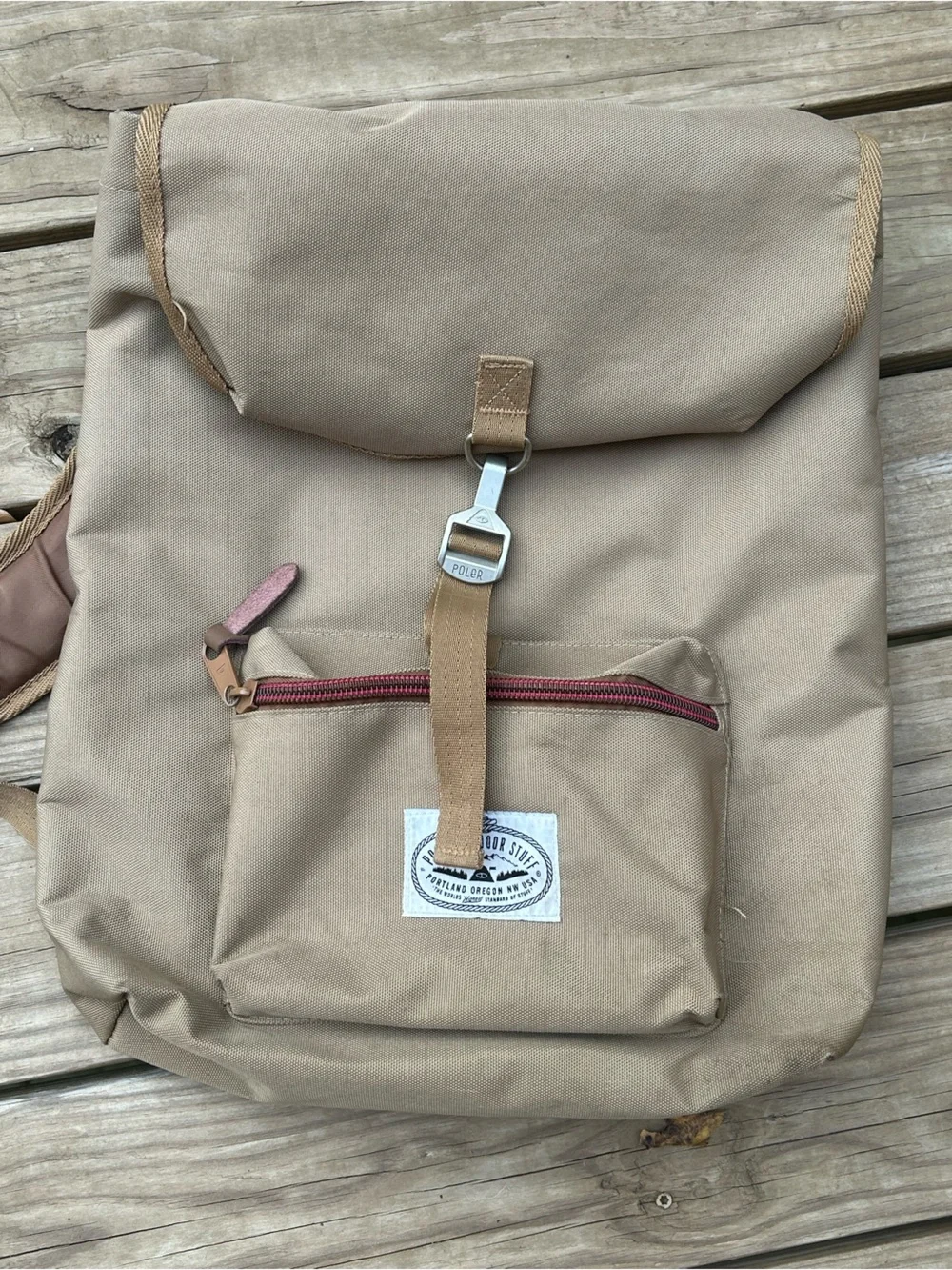 Polar Outdoor Stuff Canvas Roll-Top Backpack in Tan -